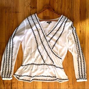 XOXO | Chiffon Peplum Fiesta Blouse Top | SZ Large